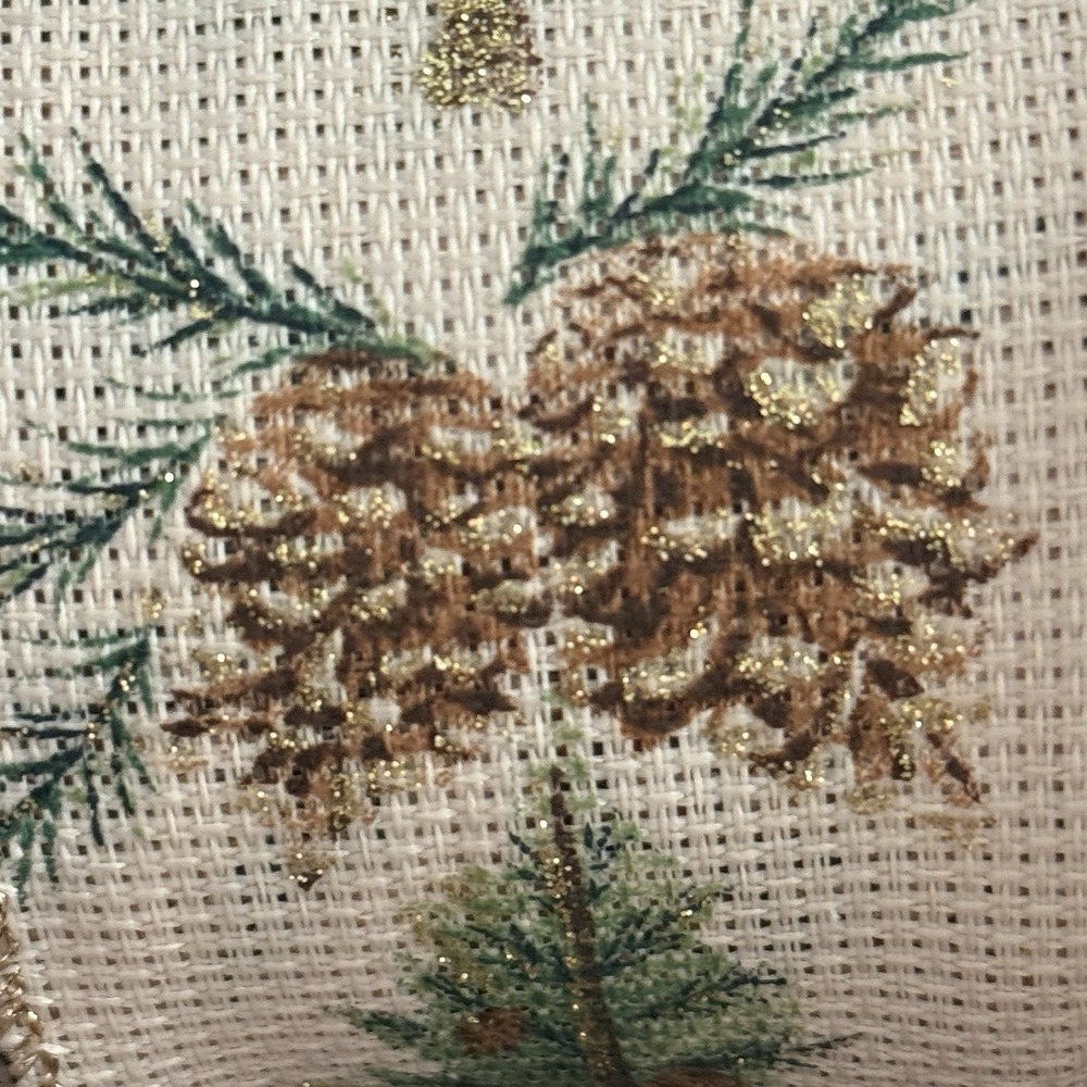 D. Stevens Wired Ribbon 2.5" Christmas Tree Pinecone Natural Metallic Gold Green - Picture 4 of 9